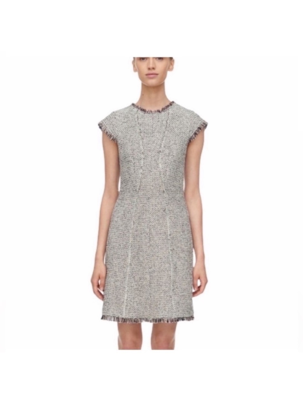 Rebecca Taylor NWOT contemporary tweed classic textured chic capsleeve dress 10